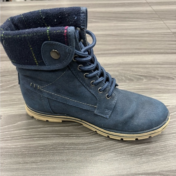 Cliffs by White Mountain Boots Women’s 7M Karlyssa Hiking Blue Leather Lace Up - Picture 4 of 11